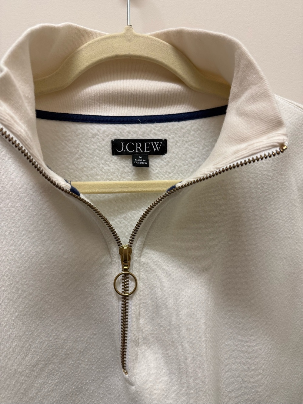 J. Crew Women’s Heritage Fleece Half Zip Sweatshirt medium - Picture 3 of 8